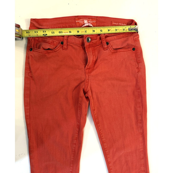 Lucky Brand Jeans Womens Sz 4 Red Charlie Super Skinny Stretch Statement Denim - Picture 6 of 6